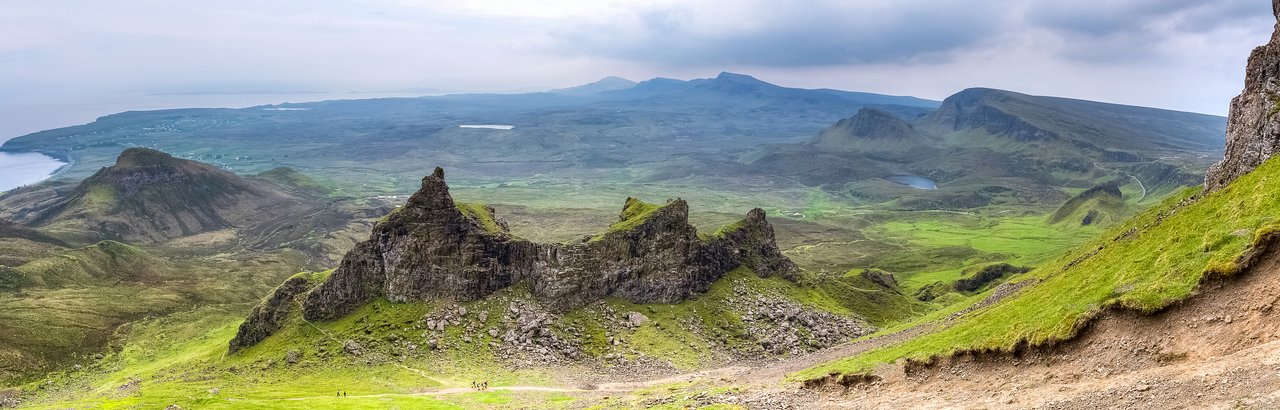Misty lochs and glens in the Scottish Highlands, UK